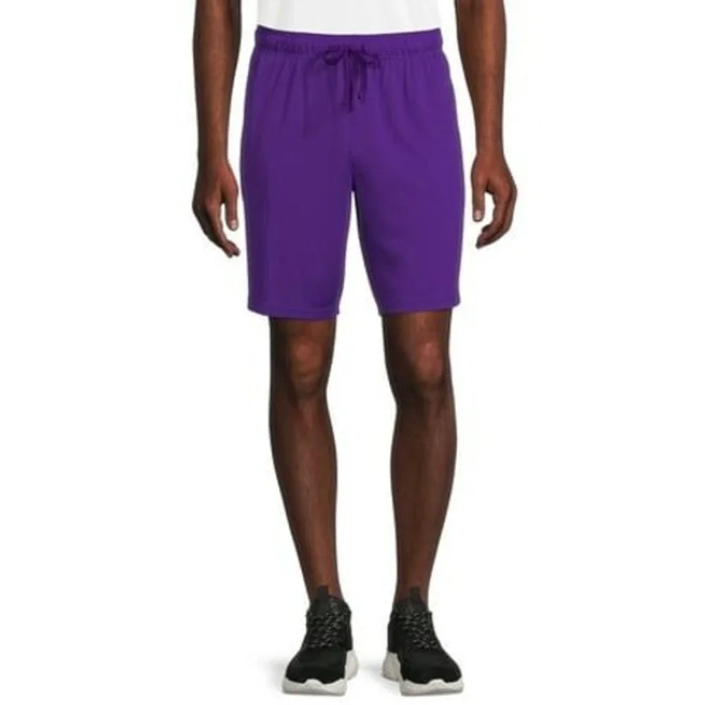 Athletic Works Active Mesh Shorts Mens Medium Purple New 9in Inseam Drawstring
